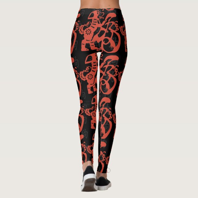 Hund Papercut Symbol Chinesisches Neujahr 2018 Leg Leggings (Rückseite)