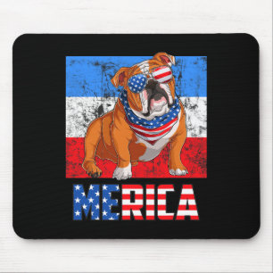 Hund Patriotic USA 4. Juli Amerikanische Flagge Me Mousepad
