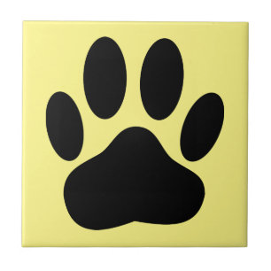 Hund Pawprint Gelber Hintergrund Fliese