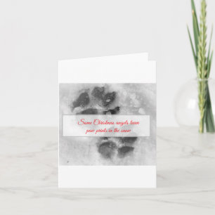 Hund Pawprint in Schnee Weihnachtsdekoration. Karte