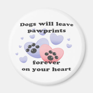 Hund Pawprints auf dem Herzen Magnet