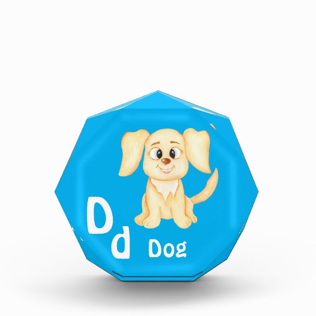 Hund personalisieren ABC: Buchstabe D - Ihren Name Fotoblock (Vorderseite)