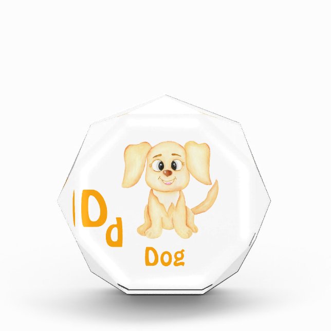Hund personalisieren ABC: Buchstabe D - Ihren Name Fotoblock (Vorderseite)