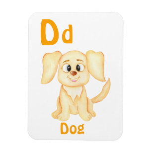 Hund personalisieren ABC: Buchstabe D - Ihren Name Magnet