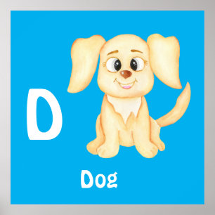 Hund personalisieren ABC: Buchstabe D - Ihren Name Poster