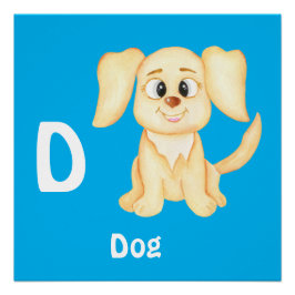 Hund personalisieren ABC: Buchstabe D - Ihren Name Poster