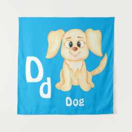Hund personalisieren ABC: Buchstabe D - Ihren Name Wandteppich