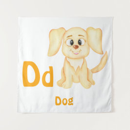 Hund personalisieren ABC: Buchstabe D - Ihren Name Wandteppich