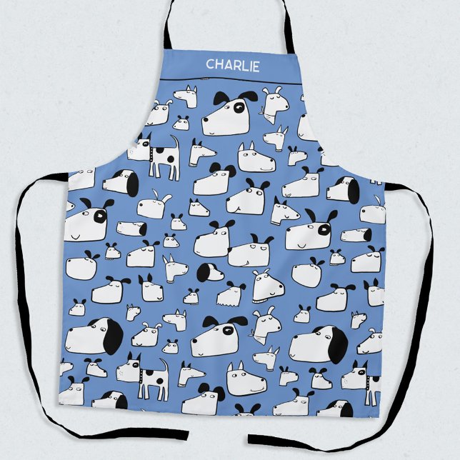 Hund Personalisiert Schürze (Fun personalized name cartoon dogs apron)