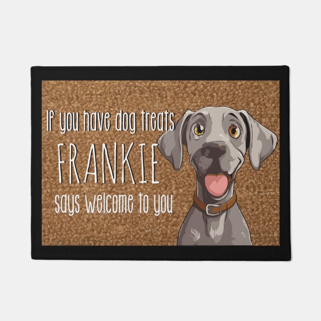 Hund Personalisiert Weimaraner Name Doormat Fußmatte (Vorderseite)