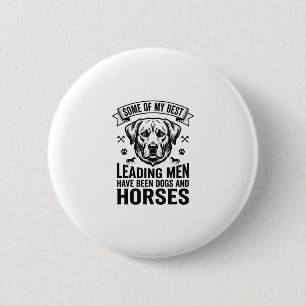 Hund Pferd Liebhaber Vintage Leading Men Design_1 Button