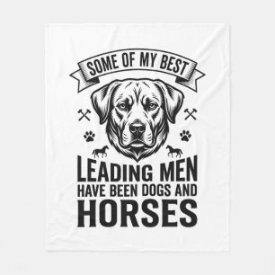 Hund Pferd Liebhaber Vintage Leading Men Design_1 Fleecedecke