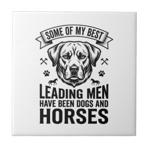 Hund Pferd Liebhaber Vintage Leading Men Design_1 Fliese