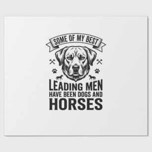 Hund Pferd Liebhaber Vintage Leading Men Design_1 Geschenkpapier