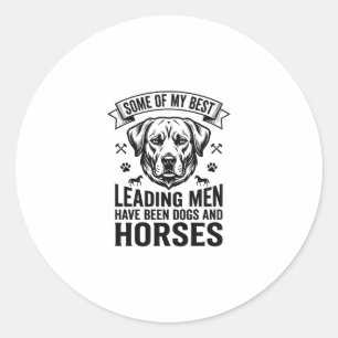 Hund Pferd Liebhaber Vintage Leading Men Design_1 Runder Aufkleber