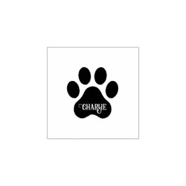 Hund-Pfoten-Name-Silhouette-Design Gummistempel