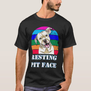 Hund Pitbull Ruhekanne Gesichter Funny Face Hund P T-Shirt
