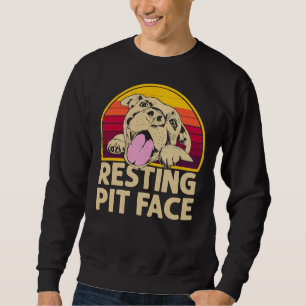 Hund Pitbull Ruheküche Gesichtshälfte für Pitbull  Sweatshirt