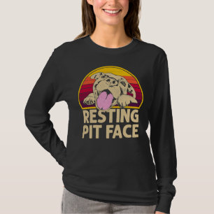 Hund Pitbull Ruheküche Gesichtshälfte für Pitbull  T-Shirt