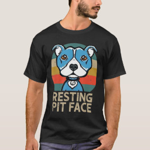 Hund Pitbull Ruhend Pit Gesicht Retro Vintage -Neu T-Shirt
