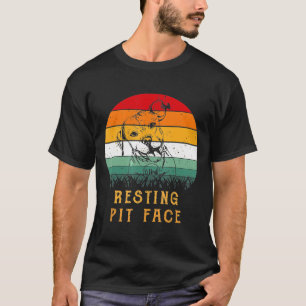 Hund Pitbull Ruhend Pit Gesicht Vintage -Neu T-Shirt