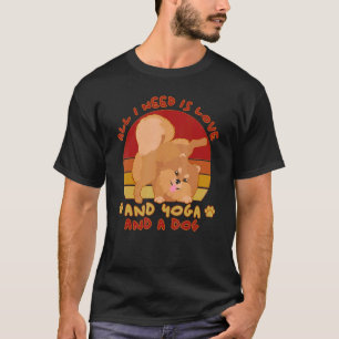 Hund Pomeranian Besitzer Yoga Hund T-Shirt