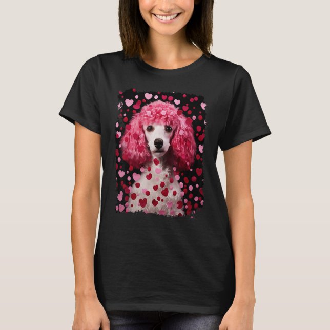 Hund Pudel Liebe Frieden T-Shirt (Vorderseite)