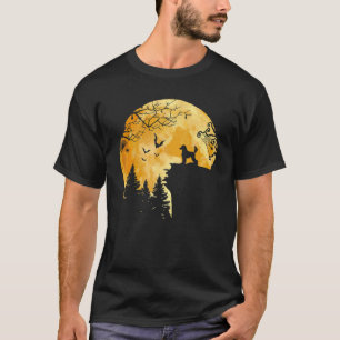 Hund Pudel und die Mondsilhouette Halloween Süß T-Shirt