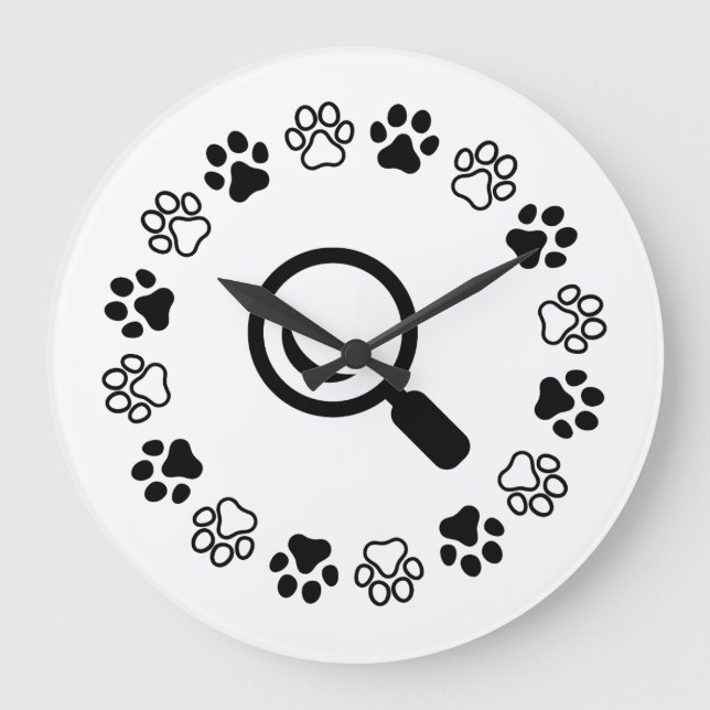 Hund, Puffe finden Große Wanduhr (Vorderseite)