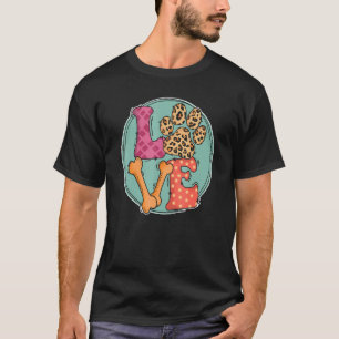 Hund Pugmark Leopard Grafik Liebe Muttertag Retro T-Shirt