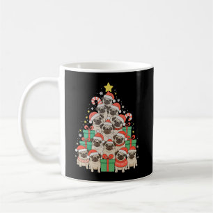Hund Pugs Weihnachtsbaum Xmas Vater Mutter Familie Kaffeetasse