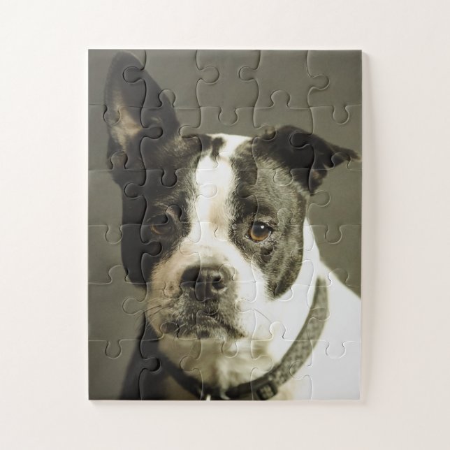 HUND PUZZLE, SCHWARZ UND WEISS PUZZLE (Vertikal)