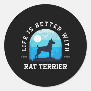 Hund Ratte Terrier Leben Besser Ratte Terrier Vint Runder Aufkleber