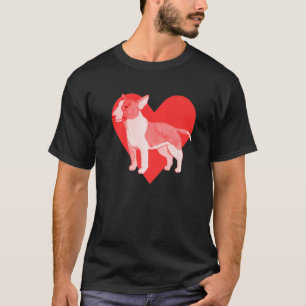 Hund Red Heart Bull Terrier T-Shirt