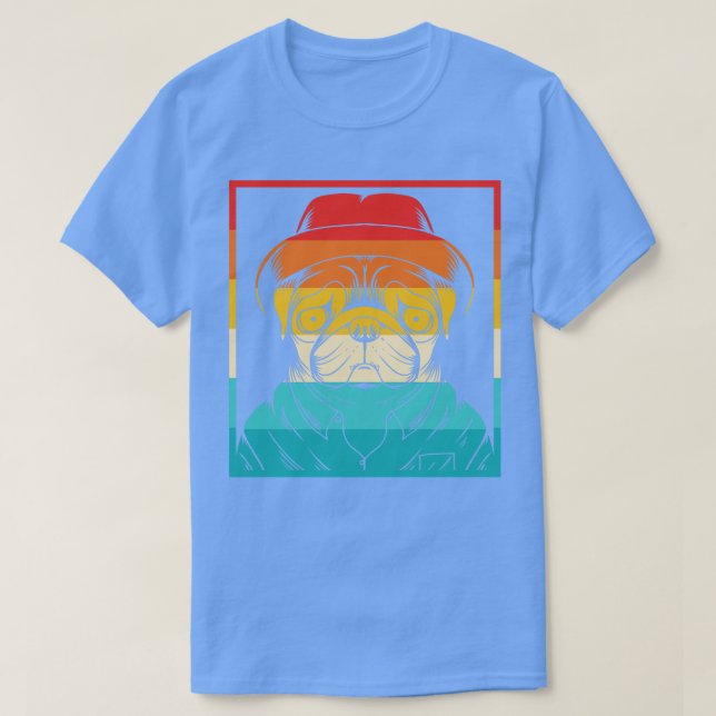 Hund Retro Mops 1 T-Shirt (Design vorne)