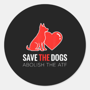 Hund rettet die Hunde-Herz-Design, Abolihe Atf  Runder Aufkleber