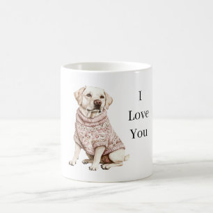 Hund Rosa Blumen Pullover Ich Liebe Dich (Welpenli Kaffeetasse