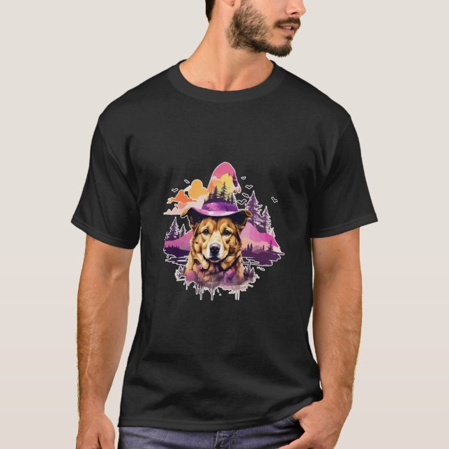 Hund rosa Halloween 2 T-Shirt (Vorderseite)