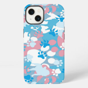 Hund Rosa und Blau Tarnmuster iPhone 13 Hülle