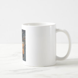 Hund Rottweiler trinkt eisgekühlten Kaffee lustige Kaffeetasse