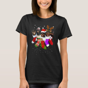 Hund Rottweiler Weihnachts Socken  Xmas Pyjama Hau T-Shirt