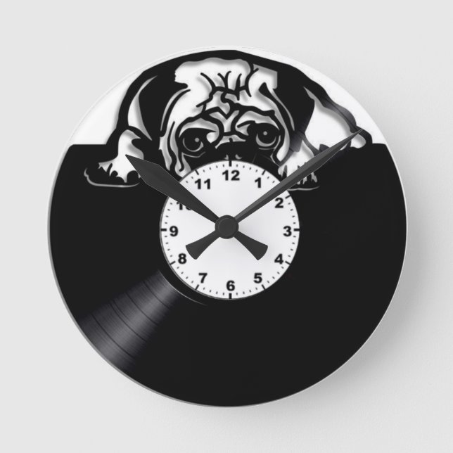 Hund Runde Wanduhr (Vorderseite)