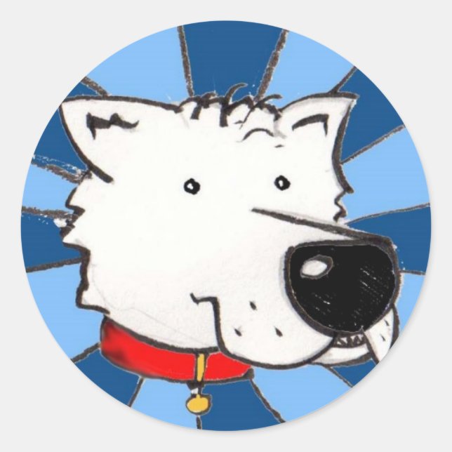 Hund Runder Aufkleber (Vorderseite)