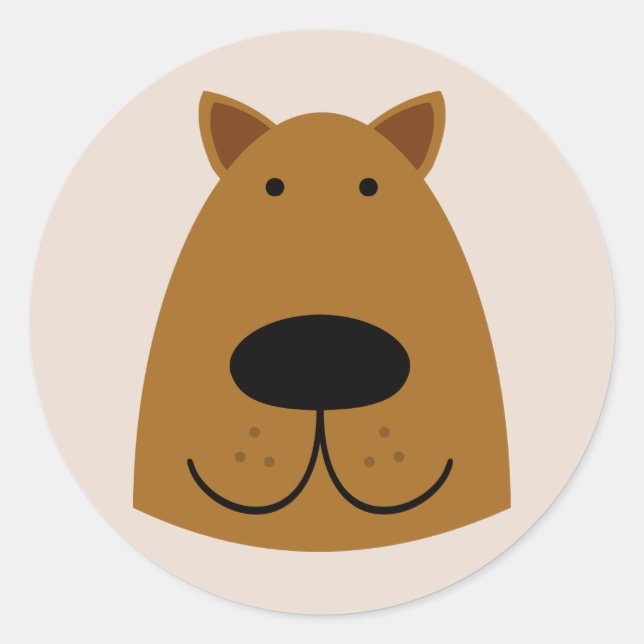 Hund Runder Aufkleber (Vorderseite)