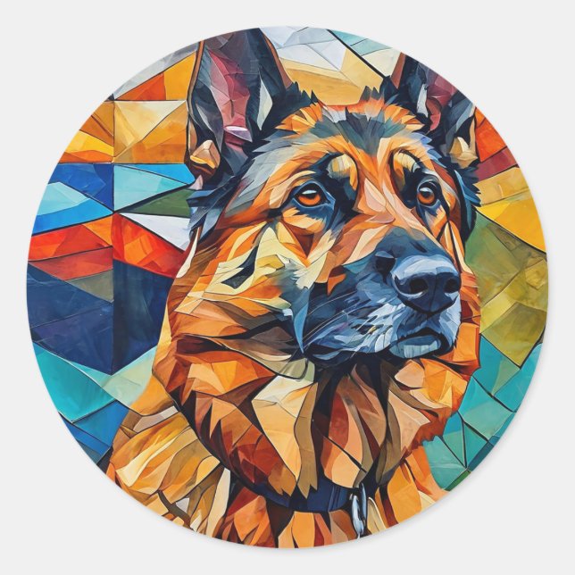 Hund Runder Aufkleber (Vorderseite)
