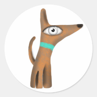 HUND RUNDER AUFKLEBER