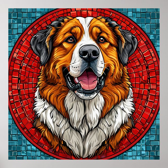 Hund Saint Bernard Poster (Vorne)