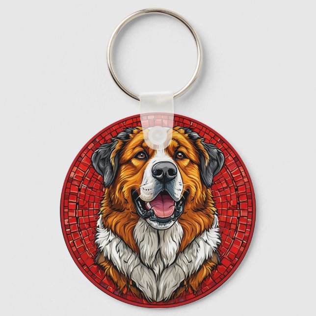 Hund Saint Bernard Schlüsselanhänger (Vorderseite)