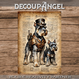 Hund Schnautzer Explorers Ephemera Decoupage