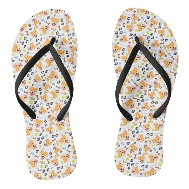 Hund Shiba Inu lächeln Flip Flops (Fußbett)
